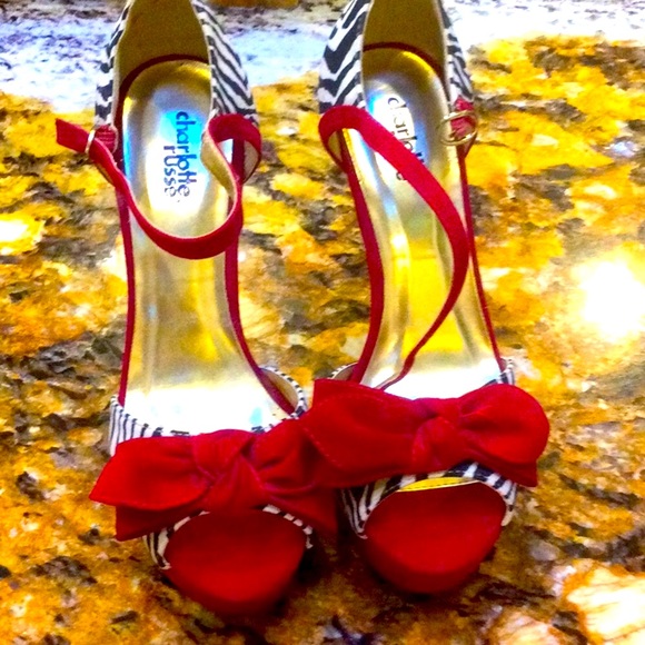 - - - Charlotte Russe fancy zebra print heels - Picture 4 of 5